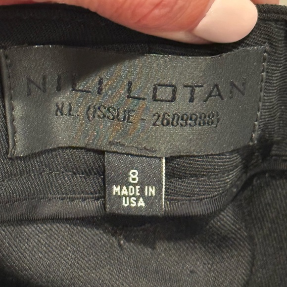 Nili Lotan Black Dress Pants Straight-Leg Trousers Virgin Wool size 8 EUC - Picture 4 of 7